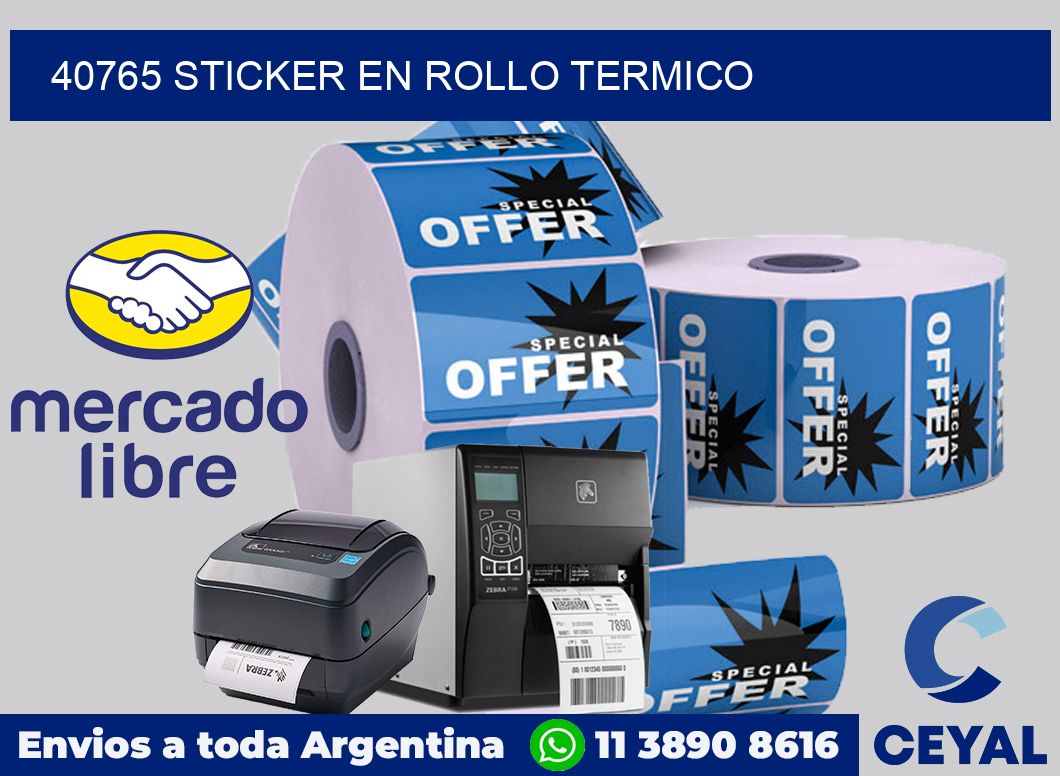 40765 STICKER EN ROLLO TERMICO