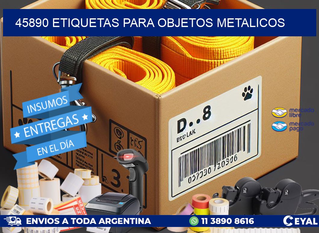 45890 etiquetas para objetos metalicos