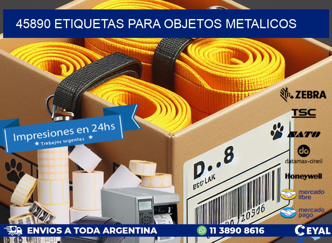 45890 etiquetas para objetos metalicos