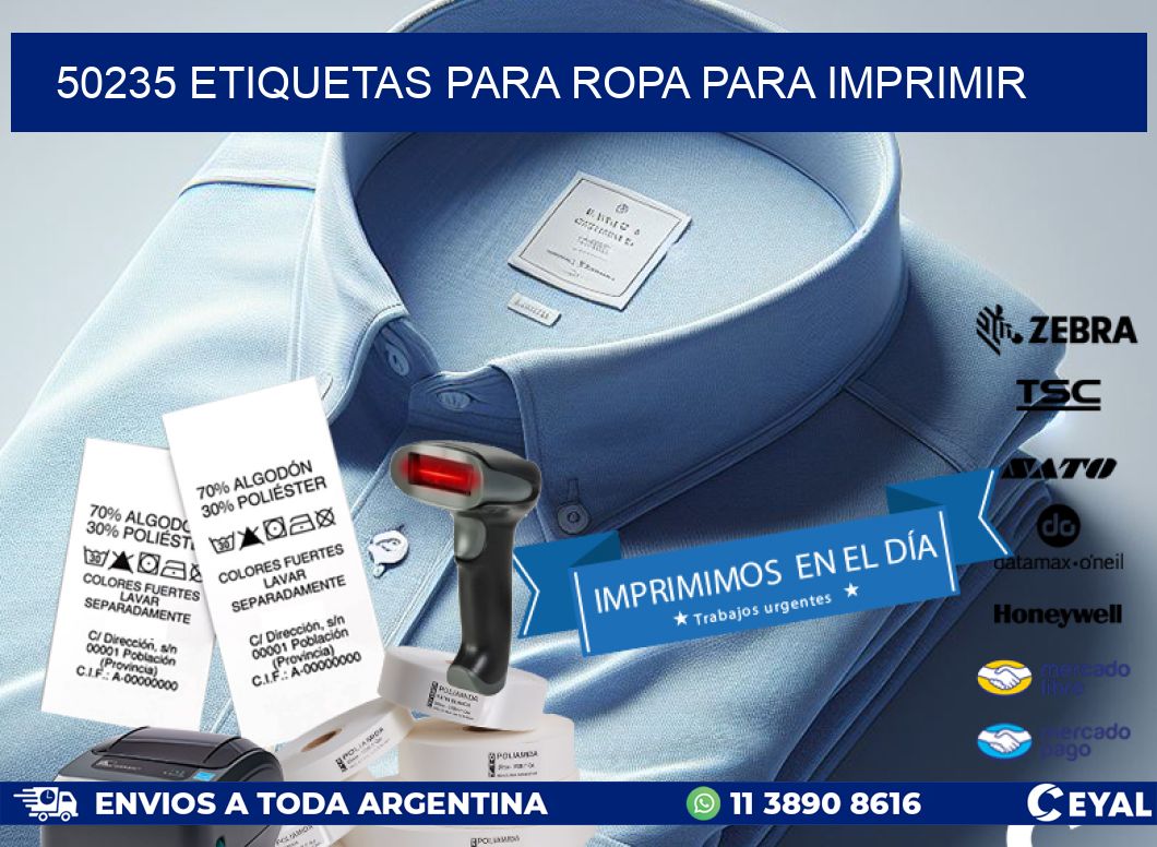 50235 ETIQUETAS PARA ROPA PARA IMPRIMIR