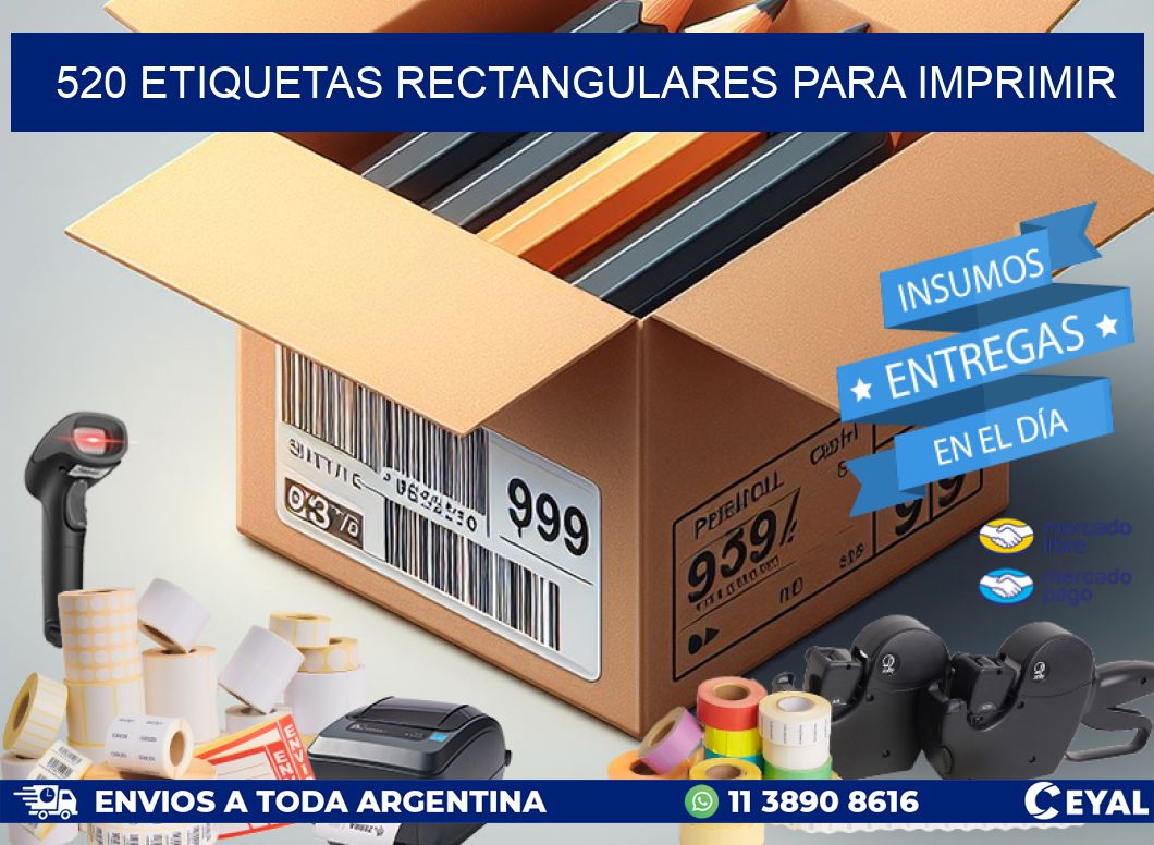 520 etiquetas rectangulares para imprimir