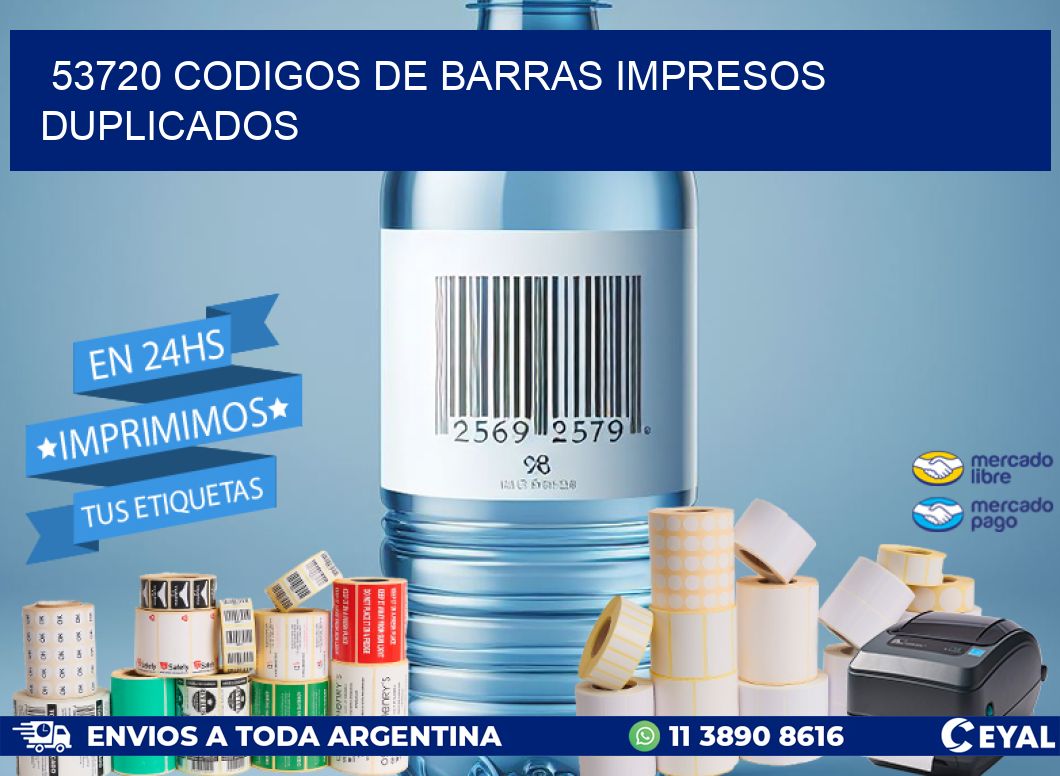 53720 codigos de barras impresos duplicados