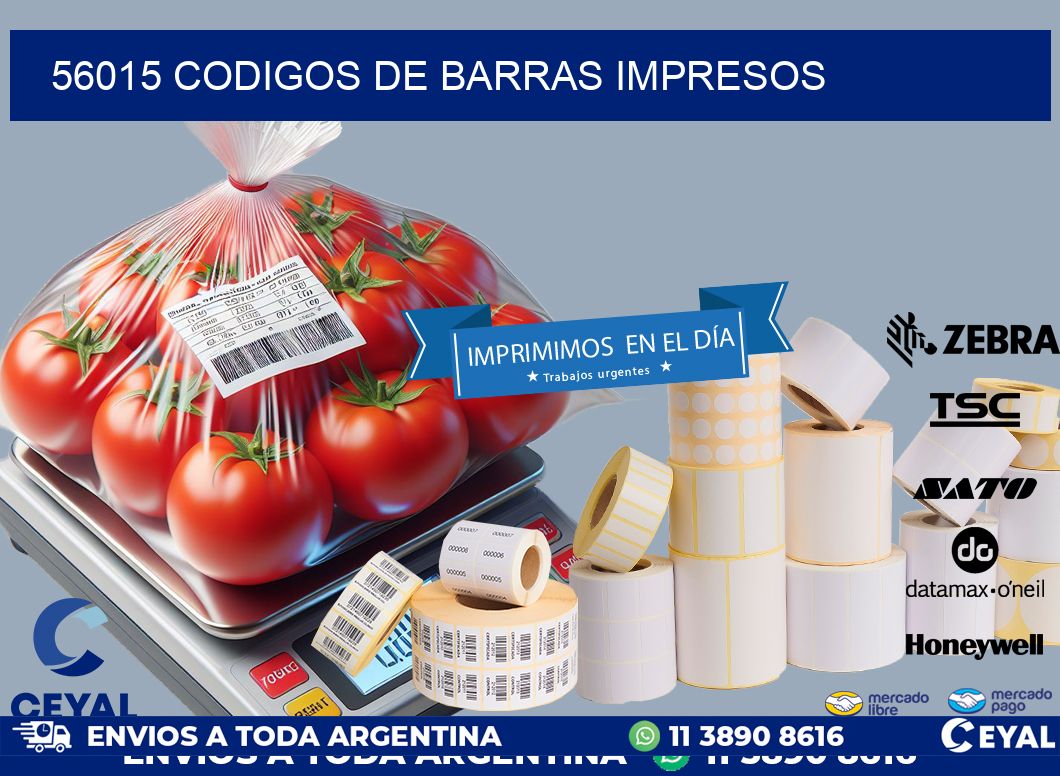 56015 codigos de barras impresos