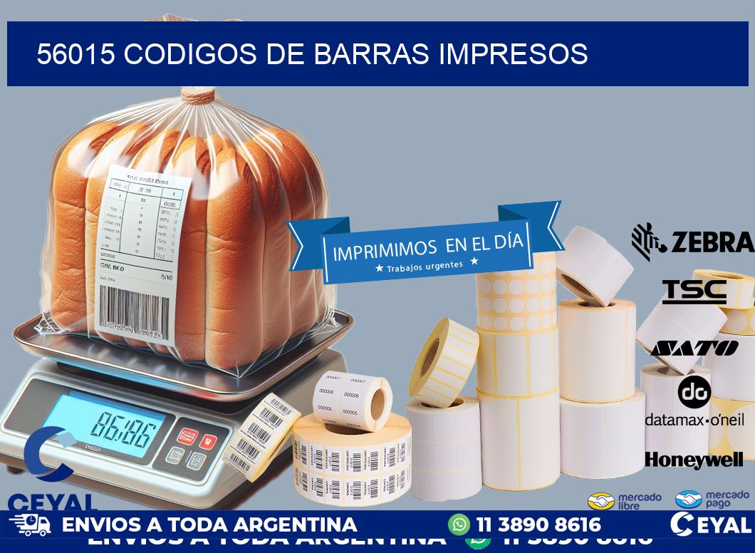 56015 codigos de barras impresos