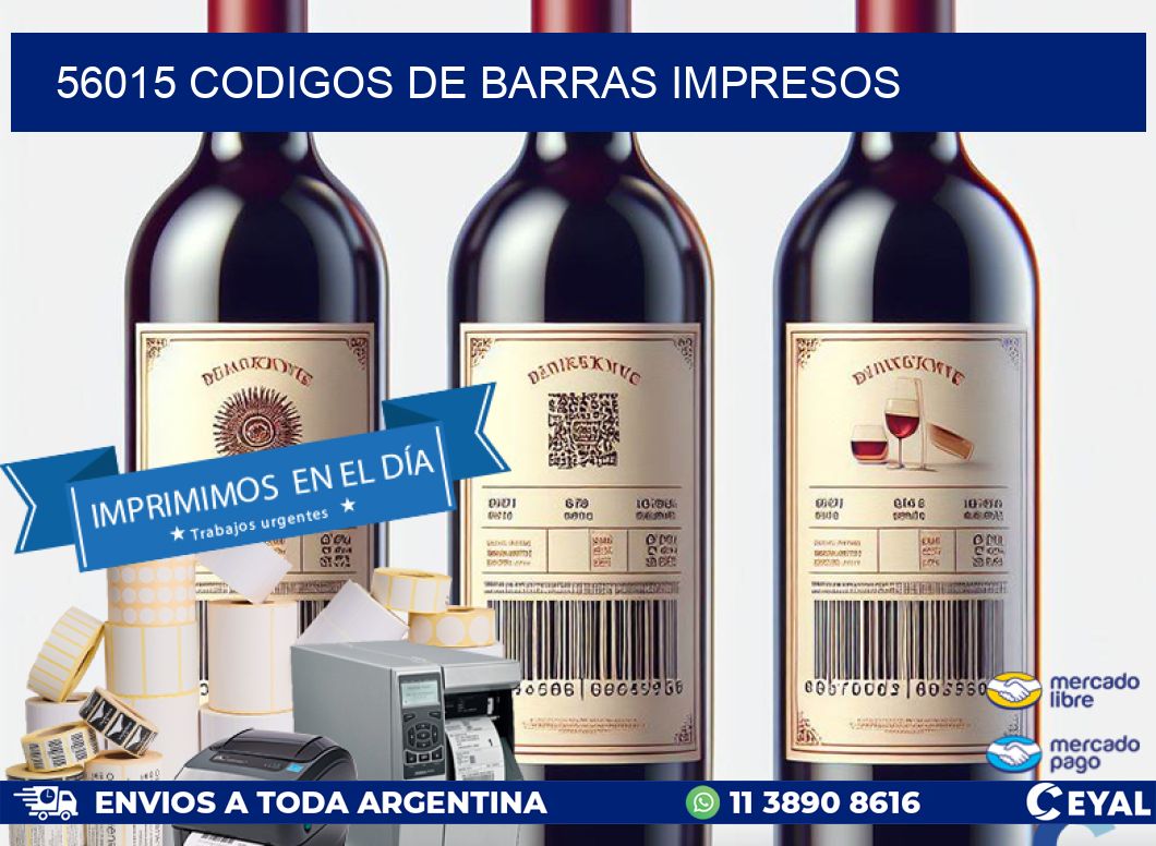 56015 codigos de barras impresos