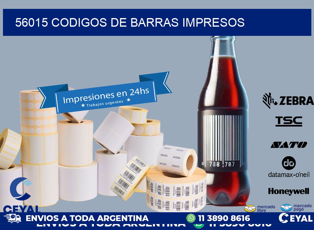 56015 codigos de barras impresos