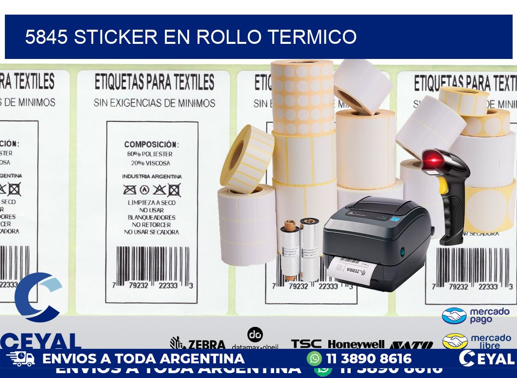 5845 STICKER EN ROLLO TERMICO