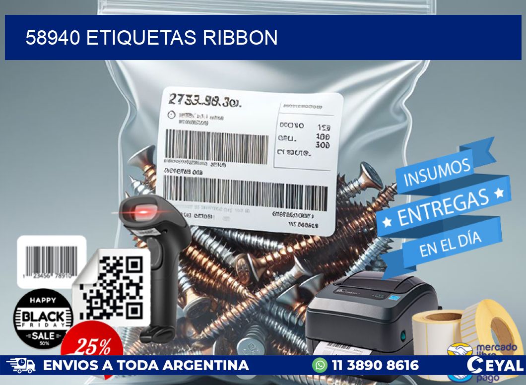 58940 ETIQUETAS RIBBON