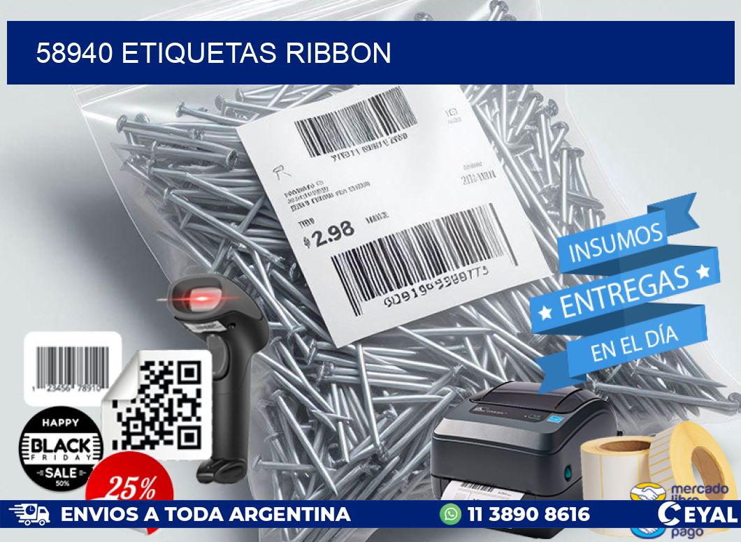 58940 ETIQUETAS RIBBON