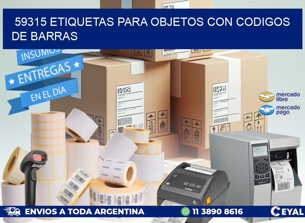 59315 ETIQUETAS PARA OBJETOS CON CODIGOS DE BARRAS