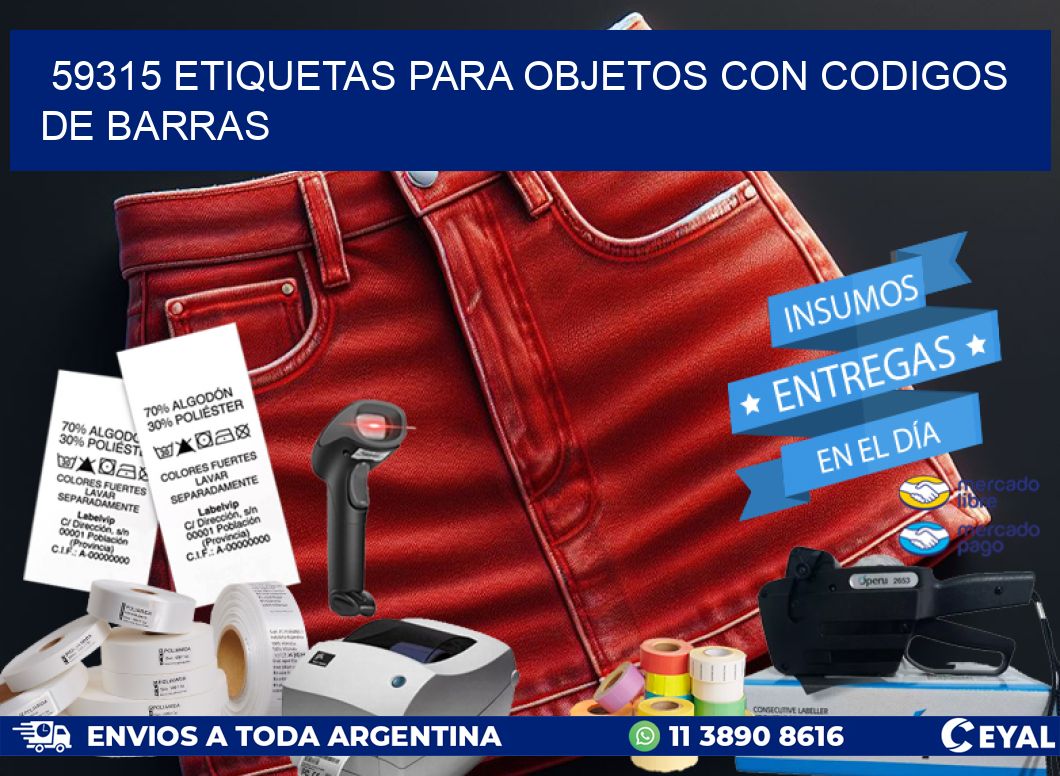 59315 ETIQUETAS PARA OBJETOS CON CODIGOS DE BARRAS