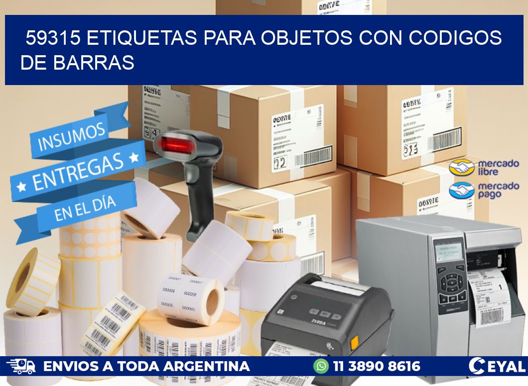 59315 ETIQUETAS PARA OBJETOS CON CODIGOS DE BARRAS