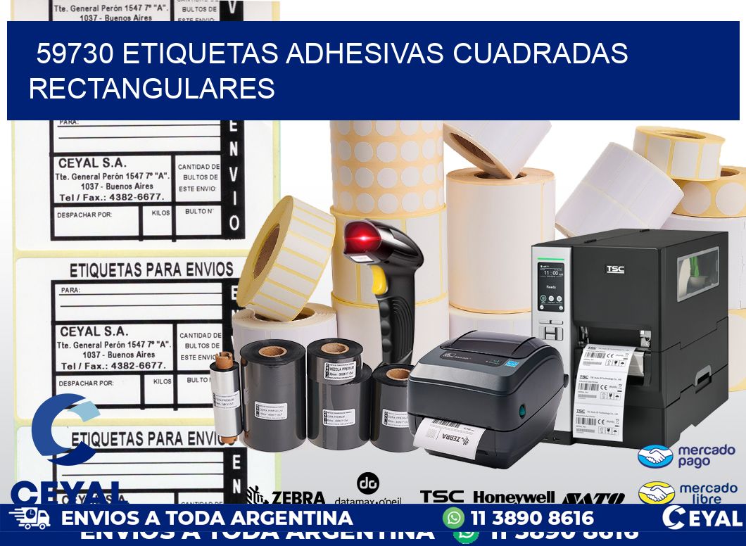 59730 ETIQUETAS ADHESIVAS CUADRADAS RECTANGULARES