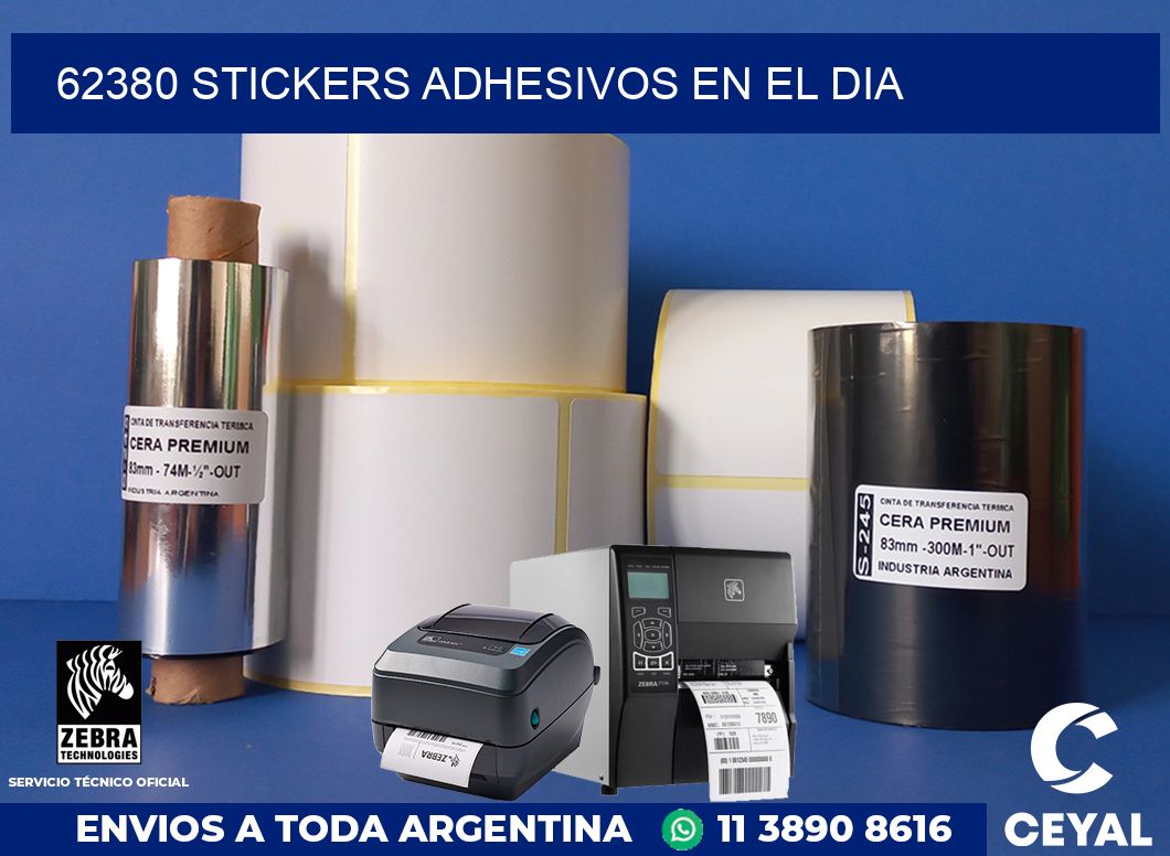 62380 stickers adhesivos en el dia