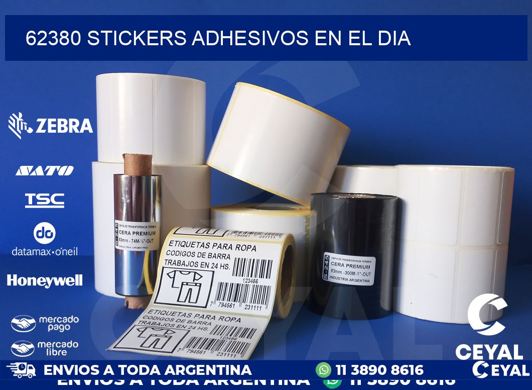 62380 stickers adhesivos en el dia