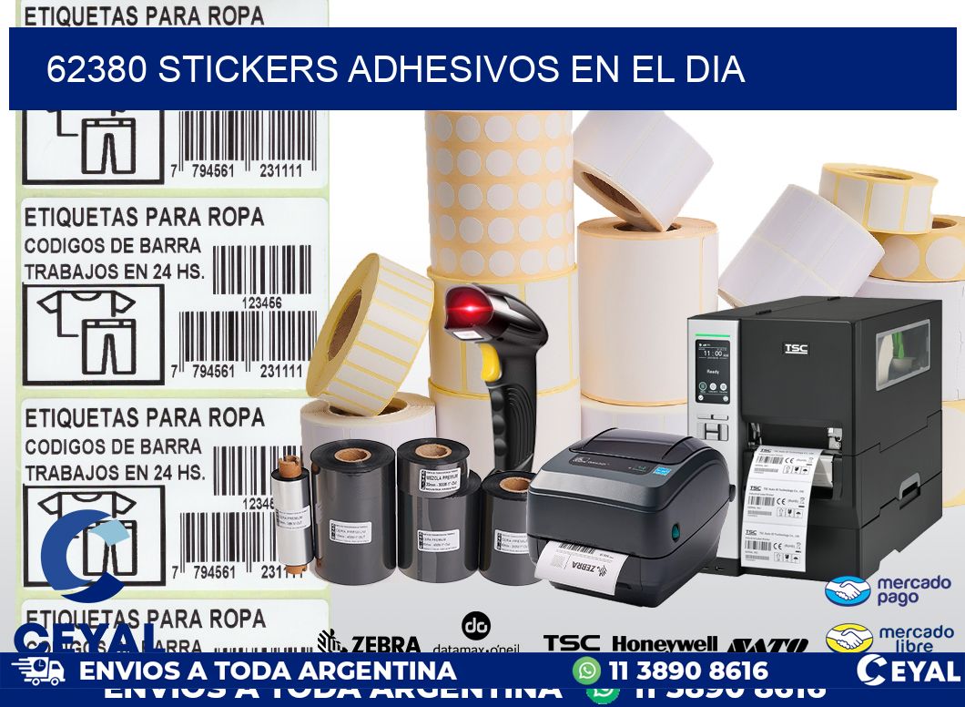 62380 stickers adhesivos en el dia