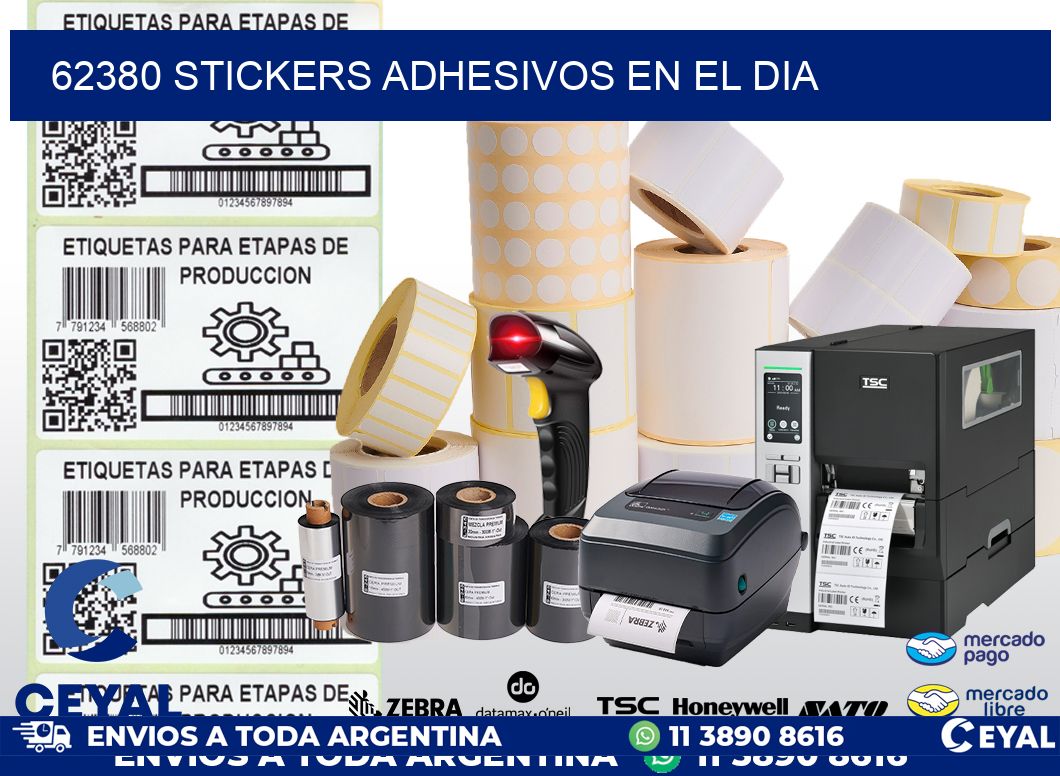 62380 stickers adhesivos en el dia