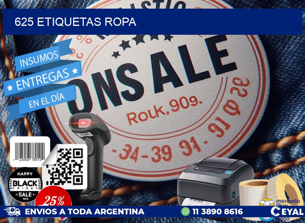 625 ETIQUETAS ROPA