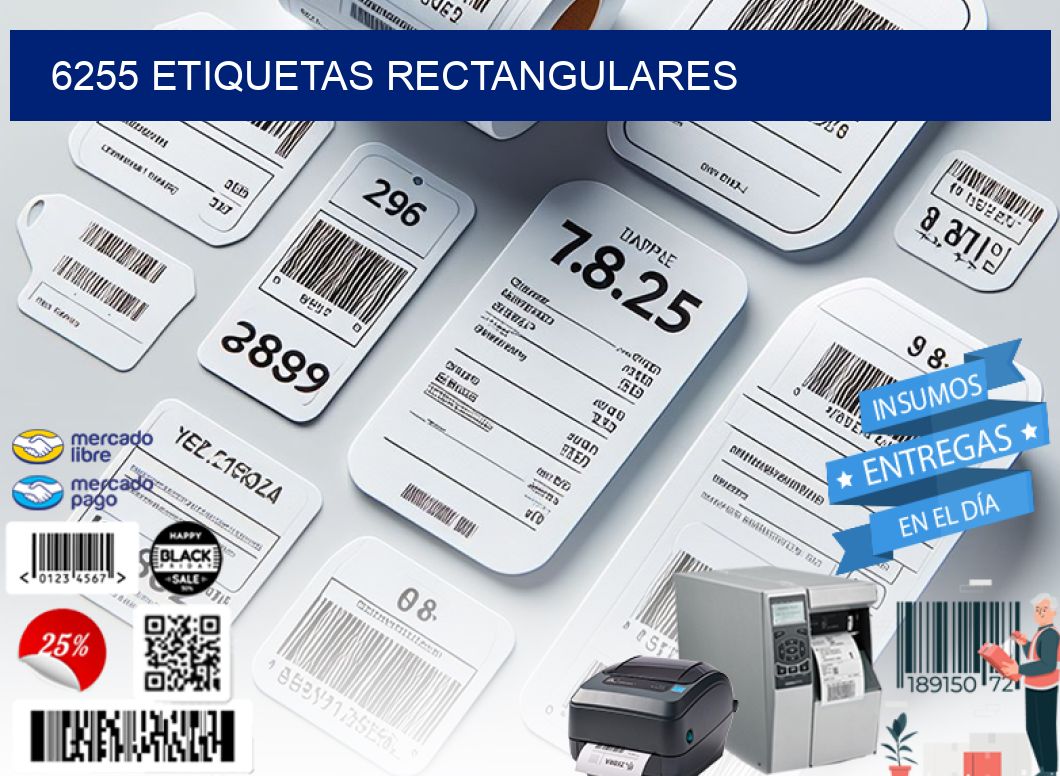 6255 etiquetas rectangulares