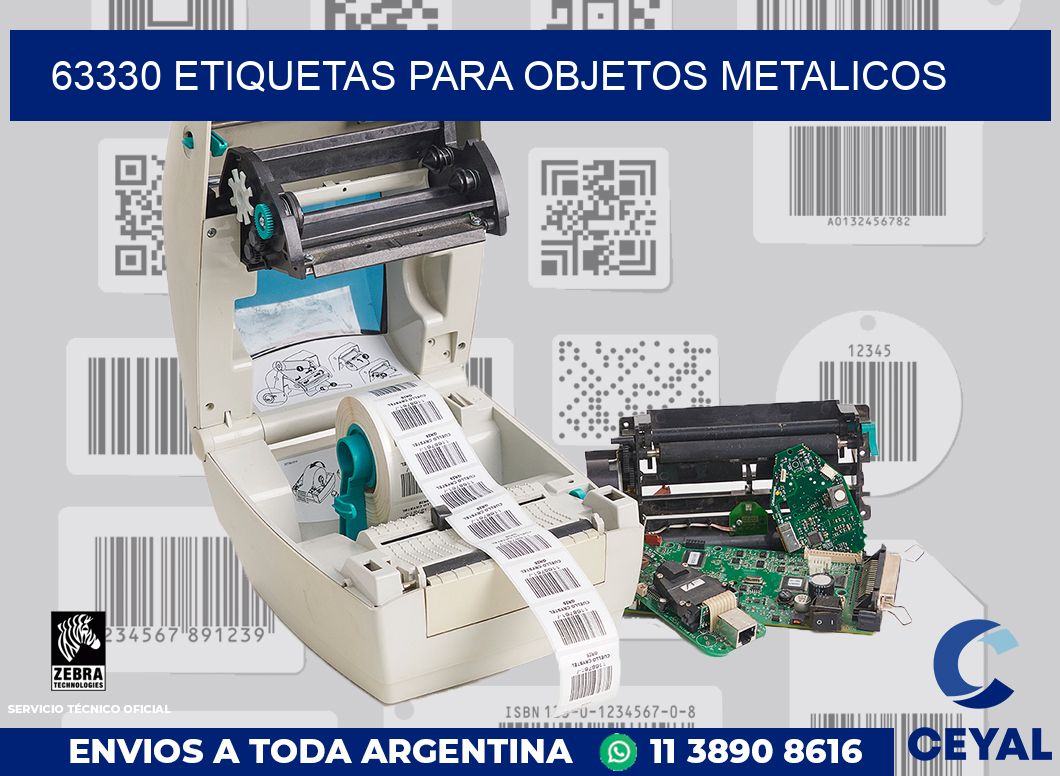 63330 etiquetas para objetos metalicos