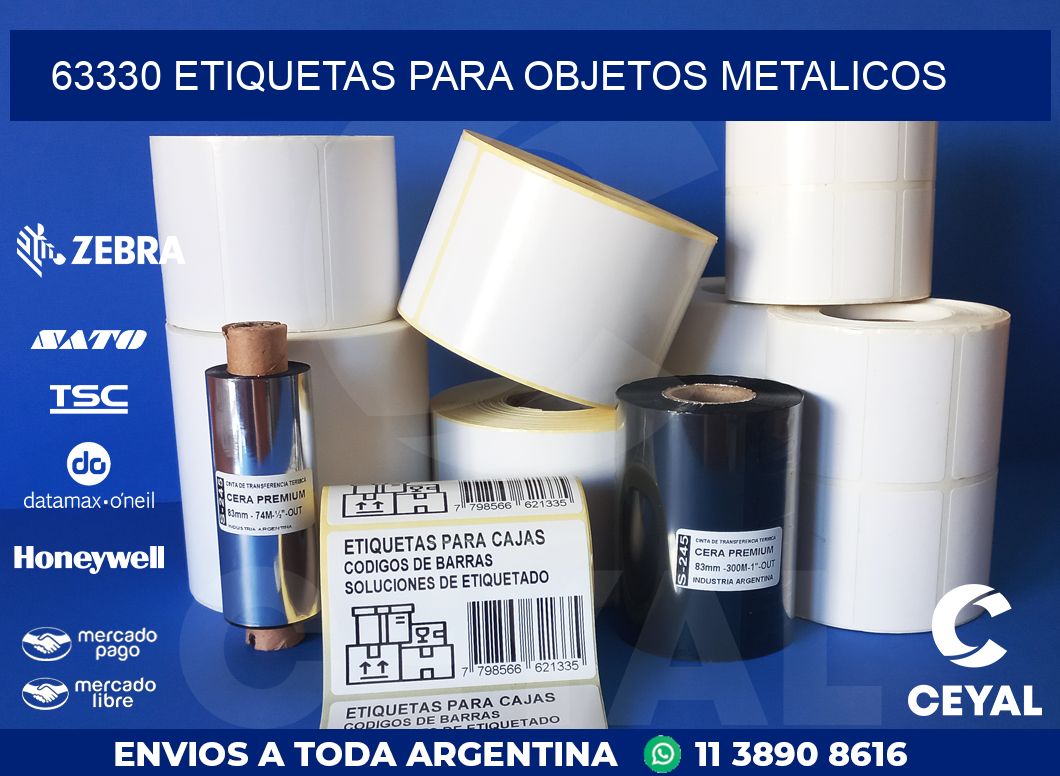 63330 etiquetas para objetos metalicos