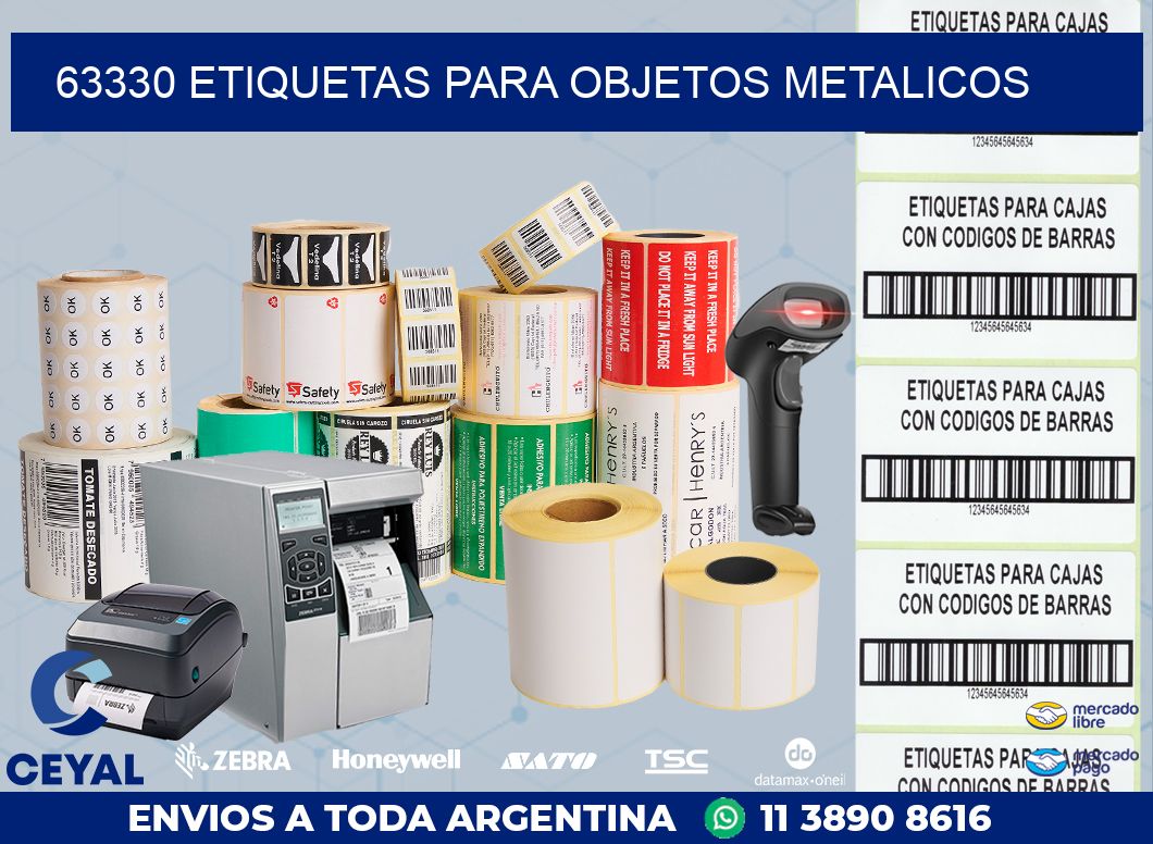 63330 etiquetas para objetos metalicos