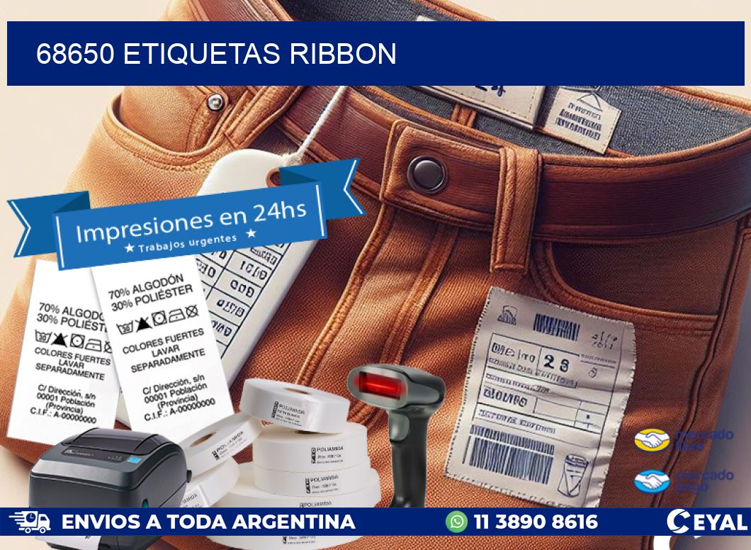 68650 ETIQUETAS RIBBON