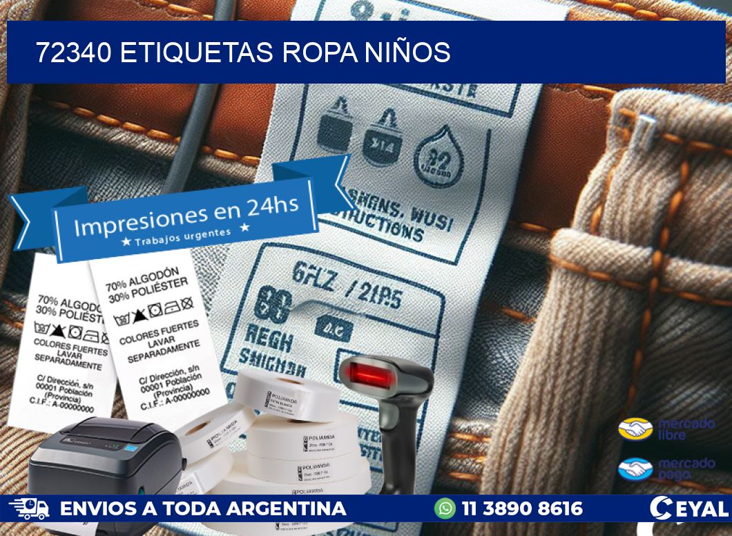 72340 ETIQUETAS ROPA NIÑOS