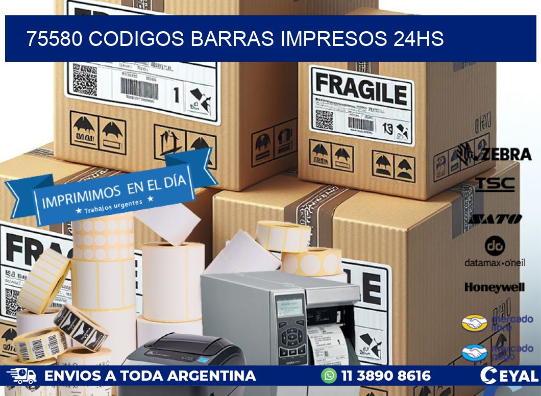 75580 codigos barras impresos 24hs