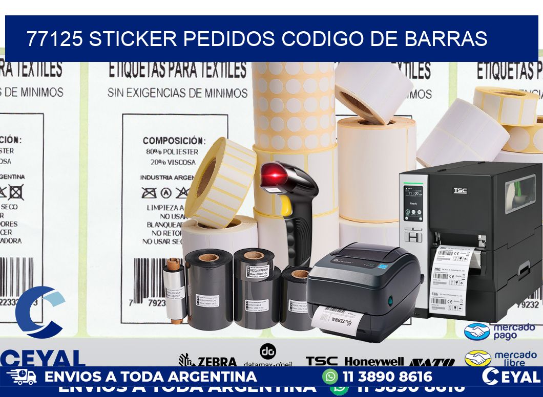 77125 STICKER PEDIDOS CODIGO DE BARRAS