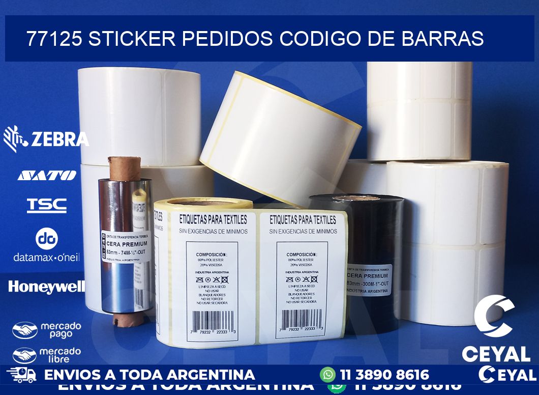 77125 STICKER PEDIDOS CODIGO DE BARRAS