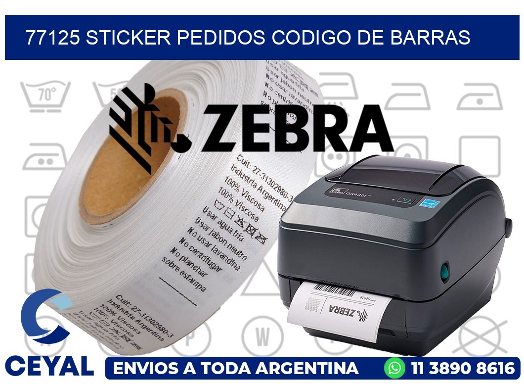 77125 STICKER PEDIDOS CODIGO DE BARRAS