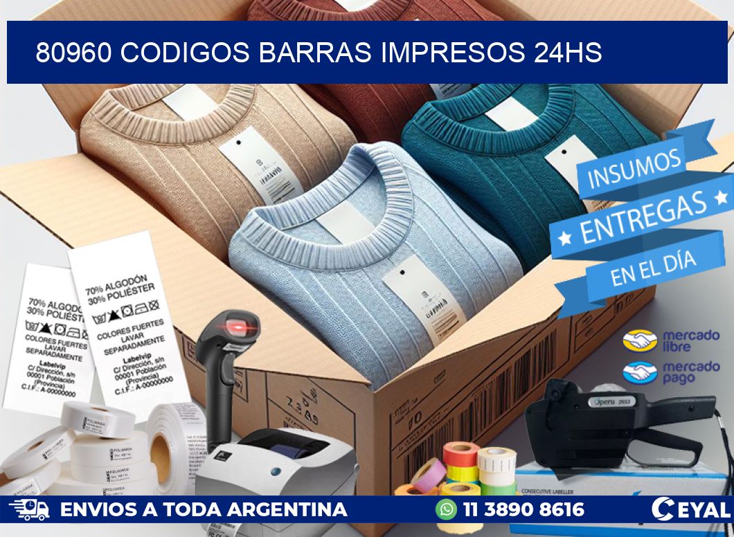 80960 Codigos barras impresos 24hs