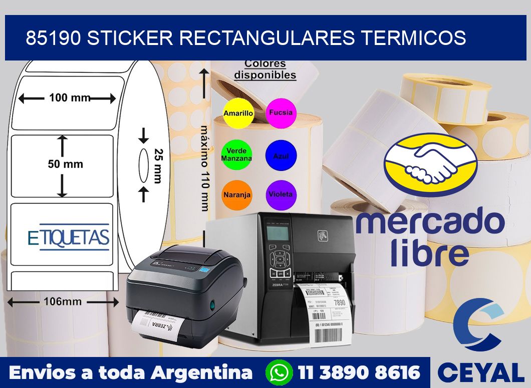 85190 Sticker rectangulares termicos