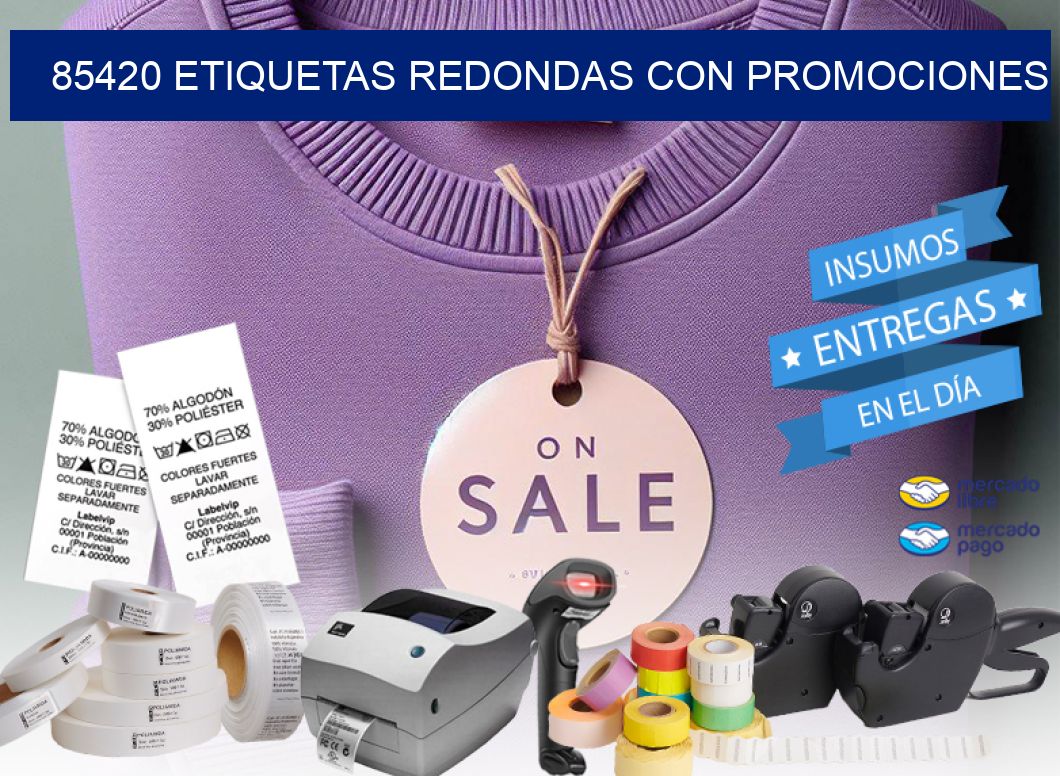 85420 ETIQUETAS REDONDAS CON PROMOCIONES