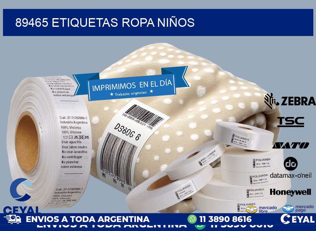 89465 ETIQUETAS ROPA NIÑOS