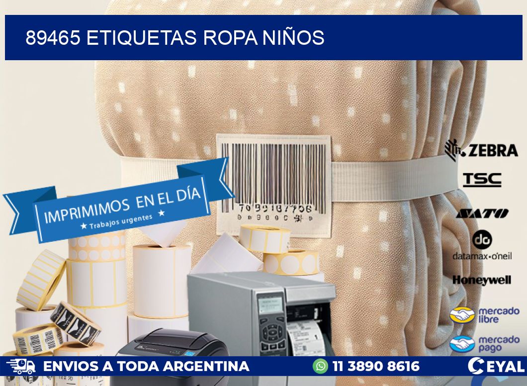 89465 ETIQUETAS ROPA NIÑOS