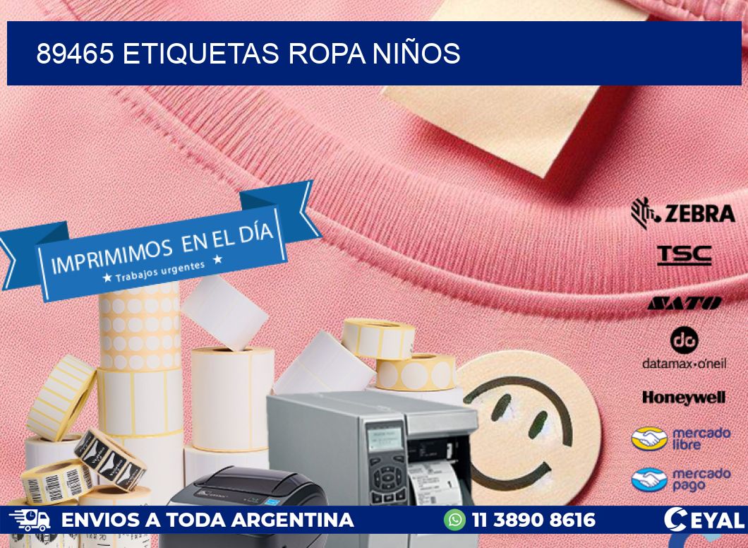 89465 ETIQUETAS ROPA NIÑOS