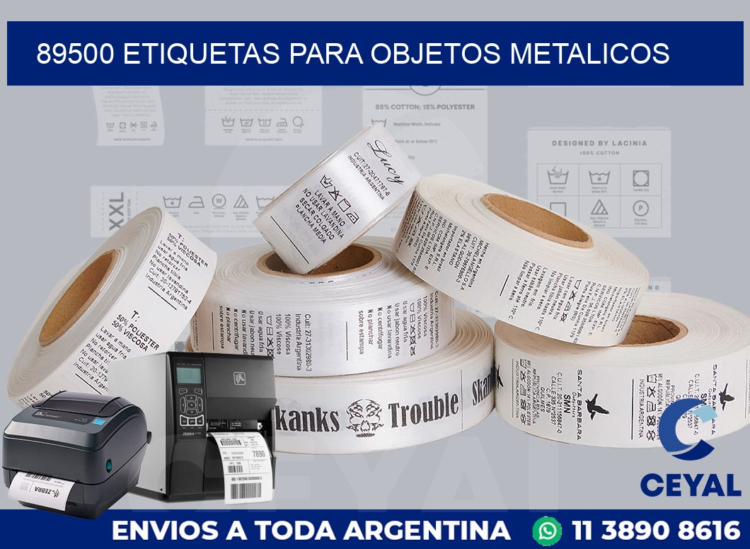 89500 etiquetas para objetos metalicos