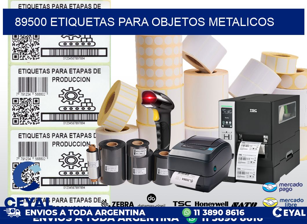 89500 etiquetas para objetos metalicos