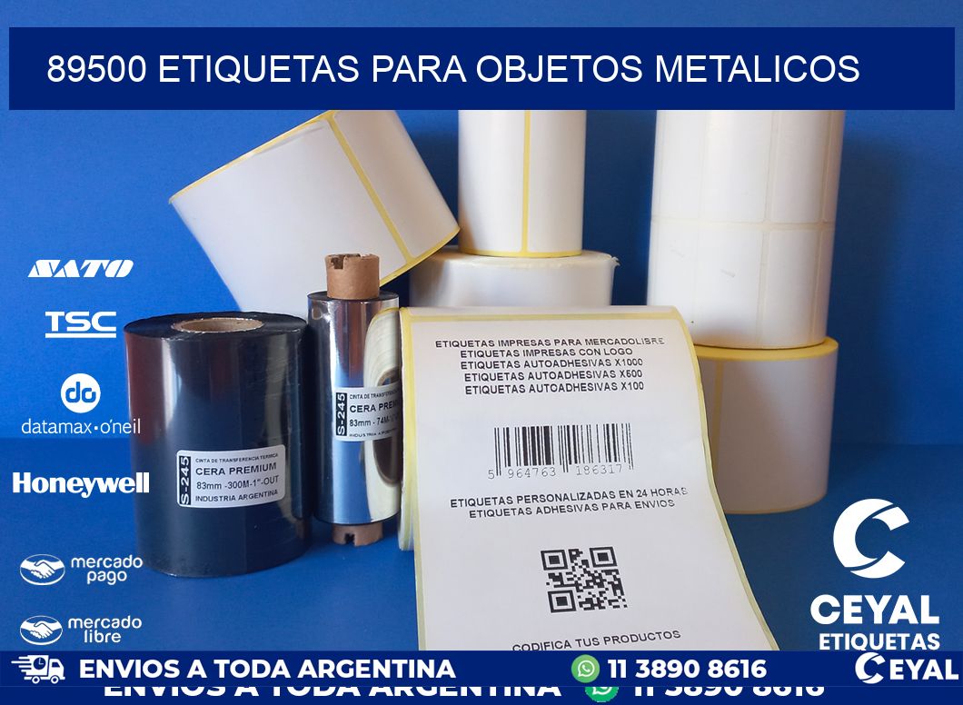 89500 etiquetas para objetos metalicos