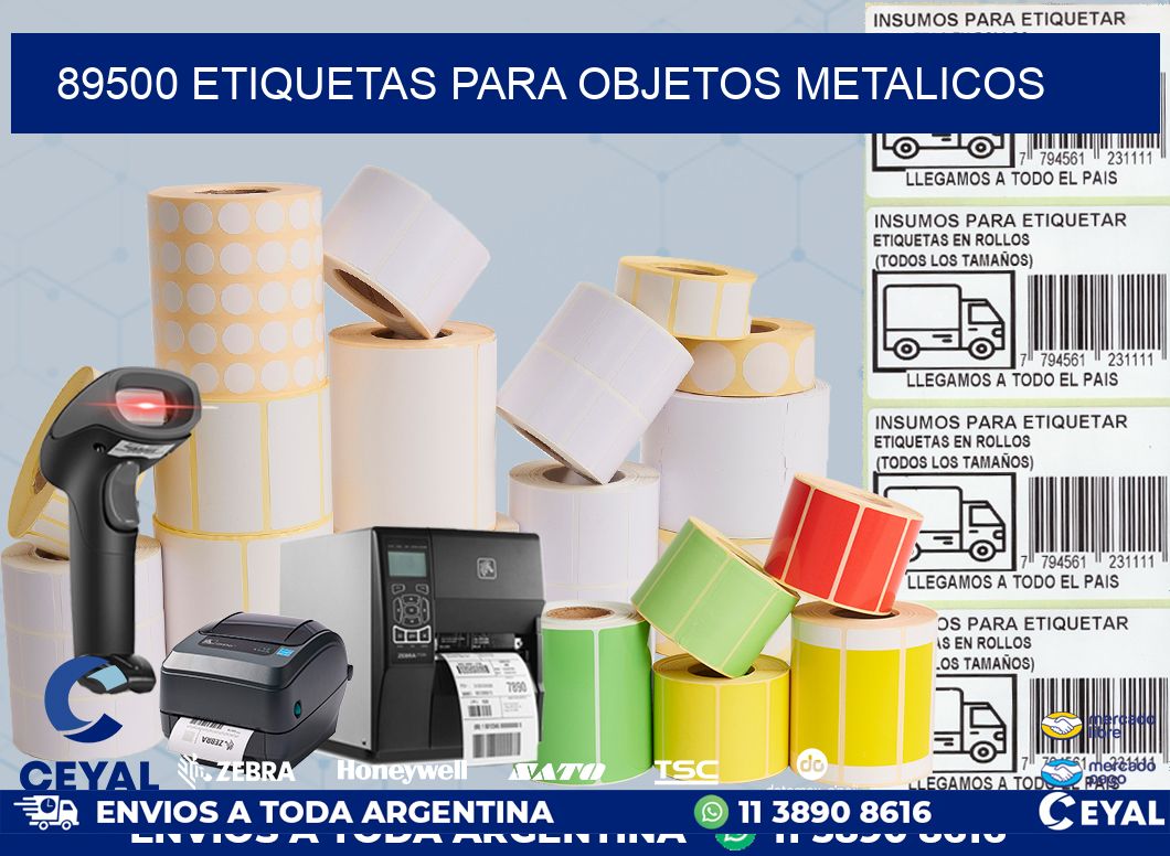 89500 etiquetas para objetos metalicos