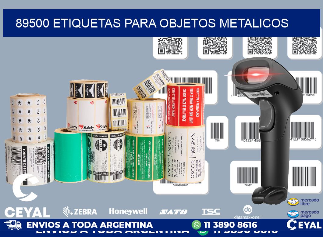 89500 etiquetas para objetos metalicos