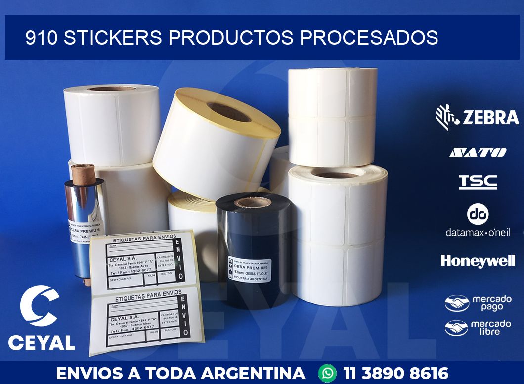 910 stickers productos procesados