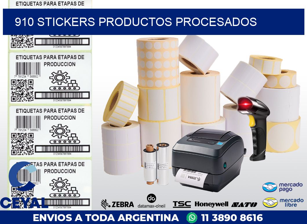 910 stickers productos procesados