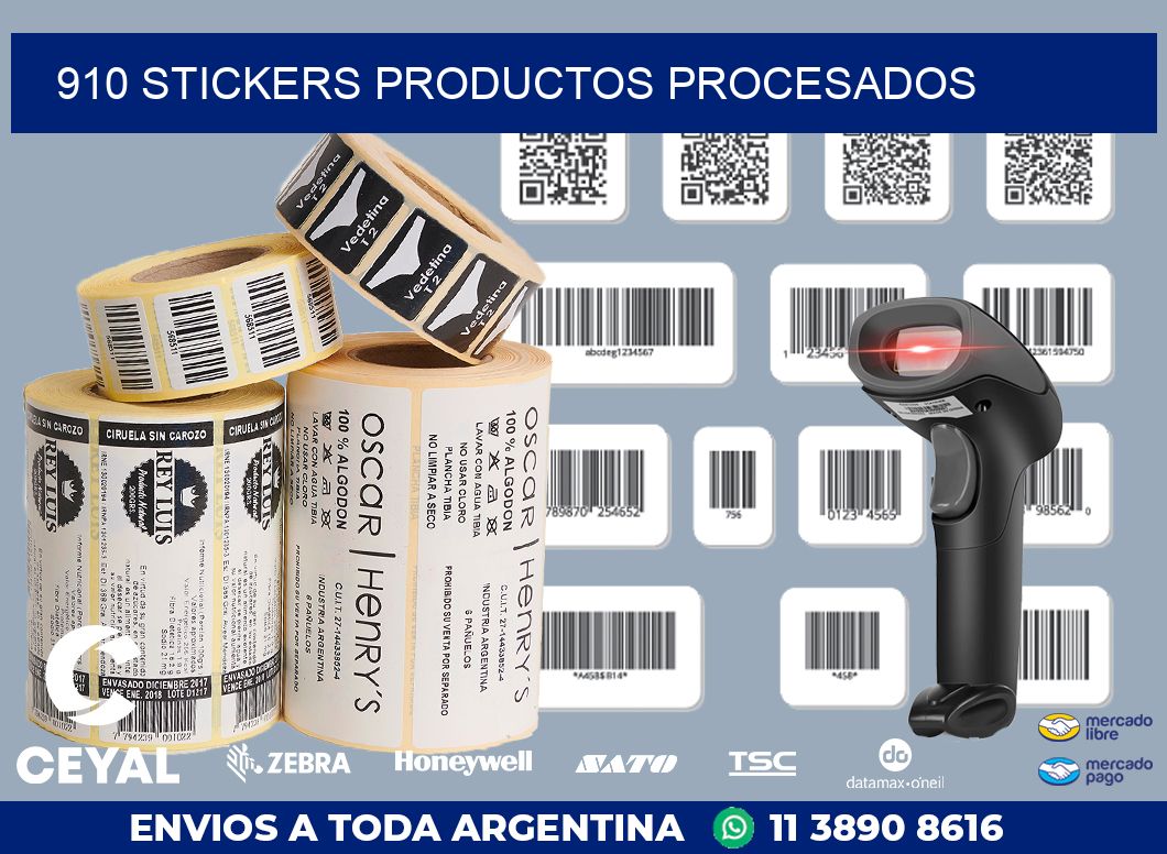 910 stickers productos procesados