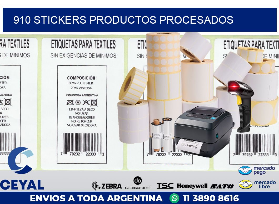 910 stickers productos procesados