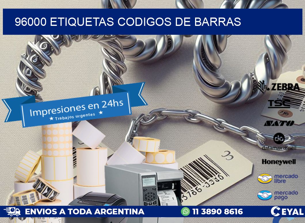 96000 etiquetas codigos de barras