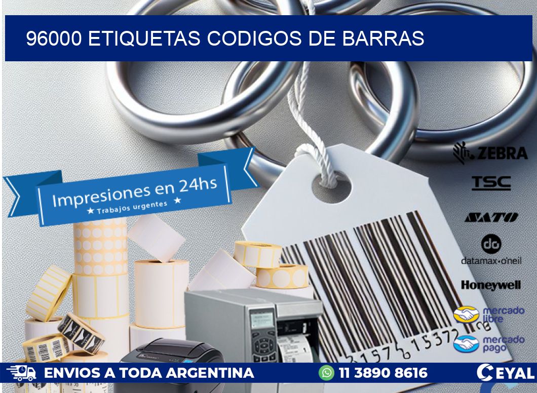 96000 etiquetas codigos de barras