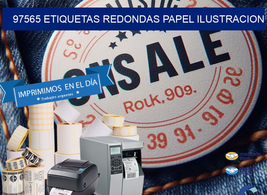 97565 ETIQUETAS REDONDAS PAPEL ILUSTRACION